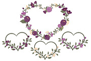 Plum Flower Heart Clipart & Vectors, an Illustration by Amanda Ilkov (Thumbnail 3 of 5)