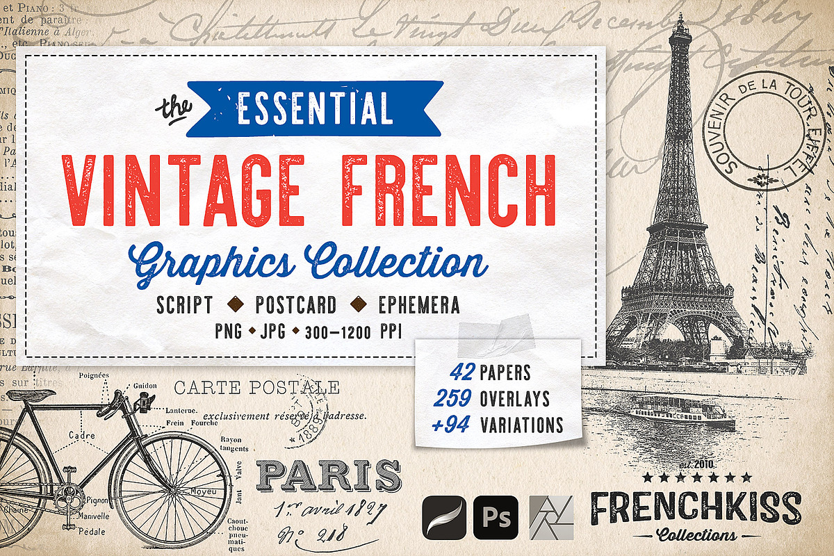 Essential Vintage French Graphics, a Graphic by French Kiss Collections (Photo 1 of 30)