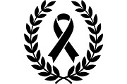 Black Ribbon Laurel Wreath, a Decorative Illustration by balal (Thumbnail 5 of 15)