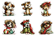 Whimsical Summer Dogs Clipart Bundle, an Illustration by SinaCreation (Thumbnail 2 of 7)