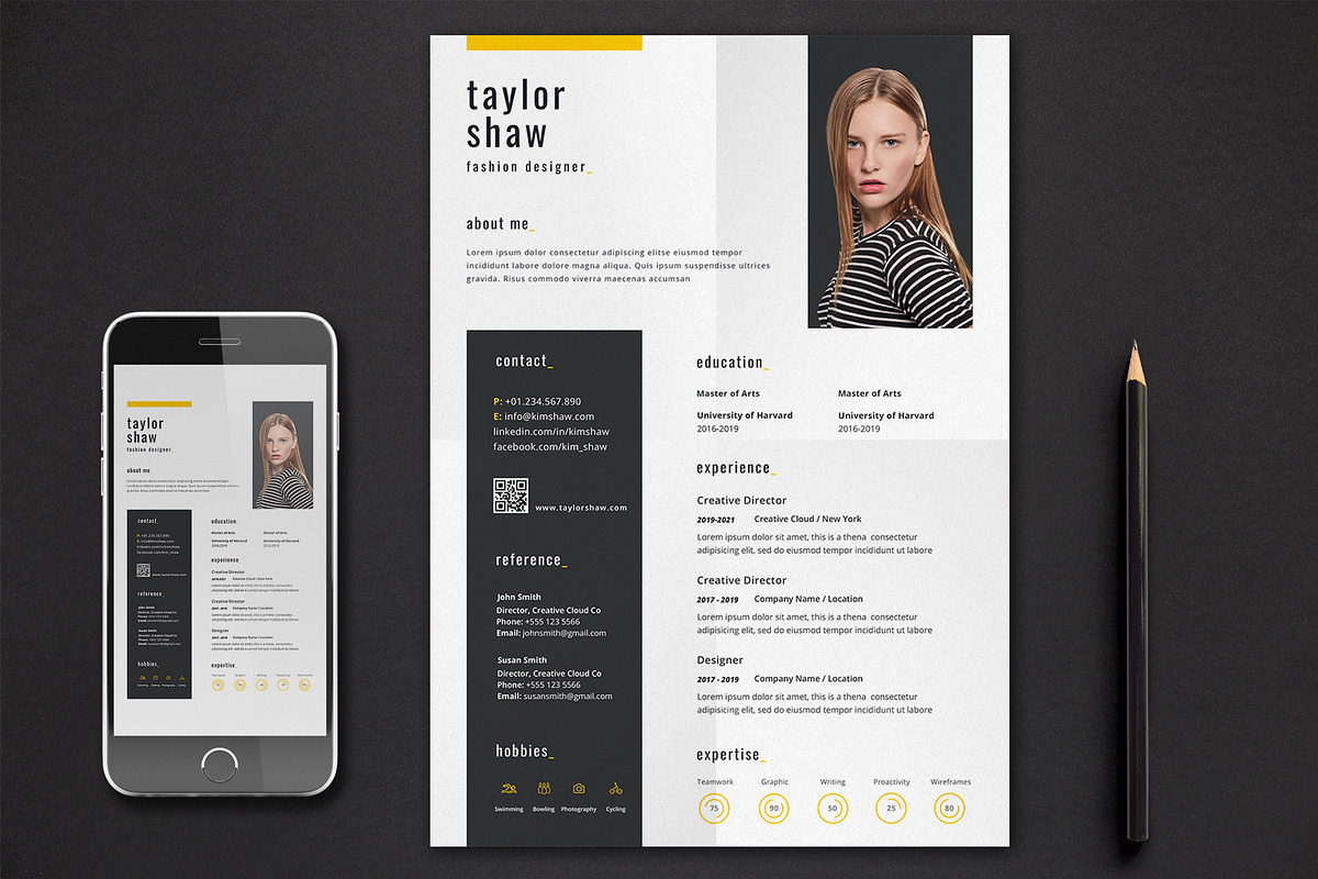 Taylor Resume Template, a Resume Template by Nina Shaw (Photo 1 of 10)