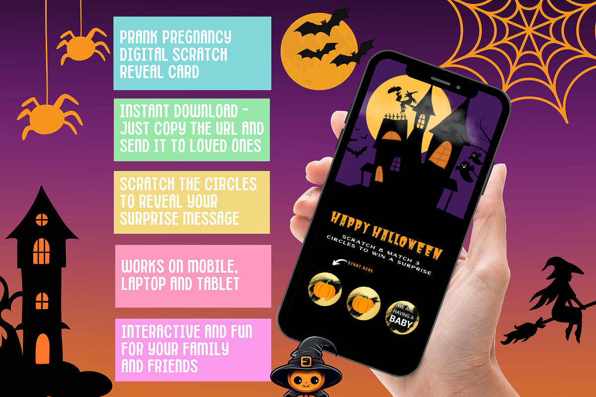Halloween Pregnancy Reveal Card, an Email Template by SunshineStudioBoutique (Photo 1 of 8)