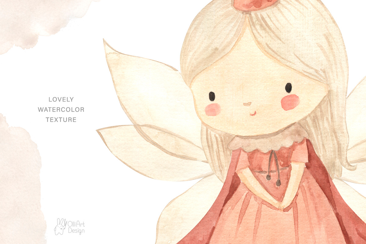 LITTLE FAIRIES Watercolor collection, an Animal Illustration by OlliArtDesign (Photo 8 of 11)
