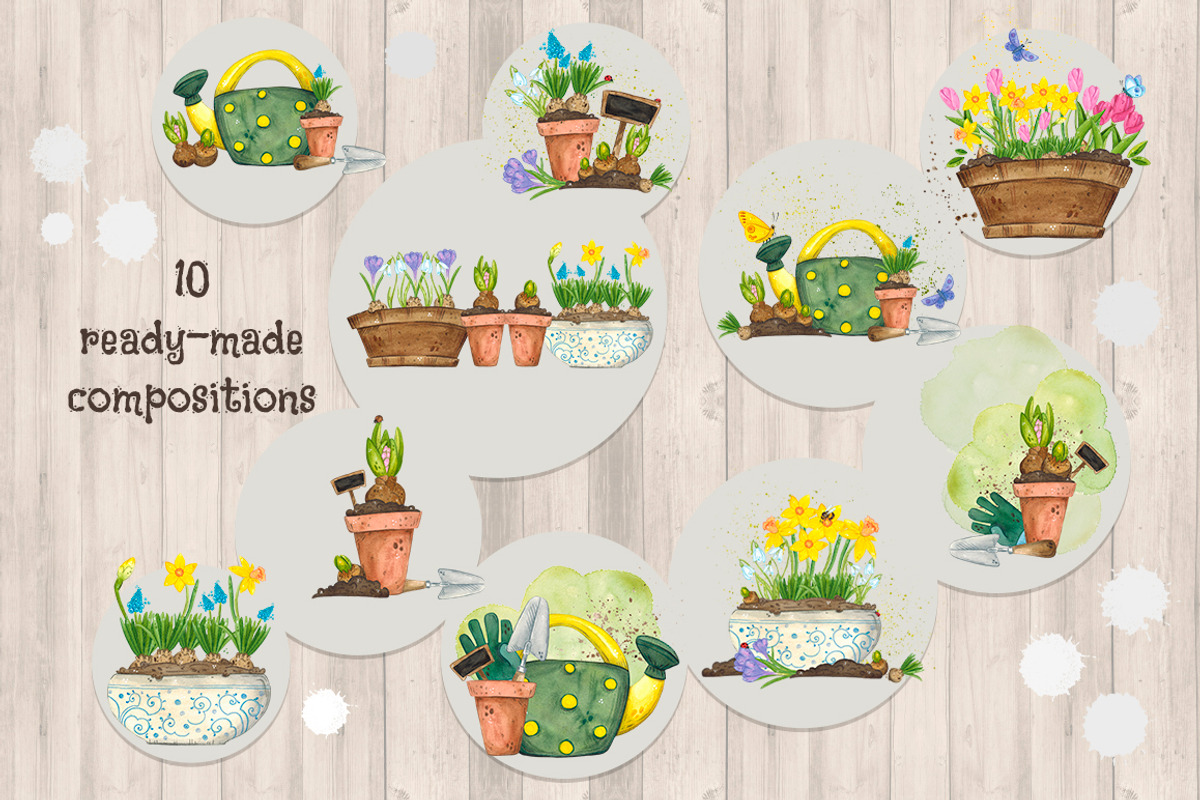 Spring bulbous flowers watercolor, an Object Illustration by DemiLena (Photo 4 of 12)