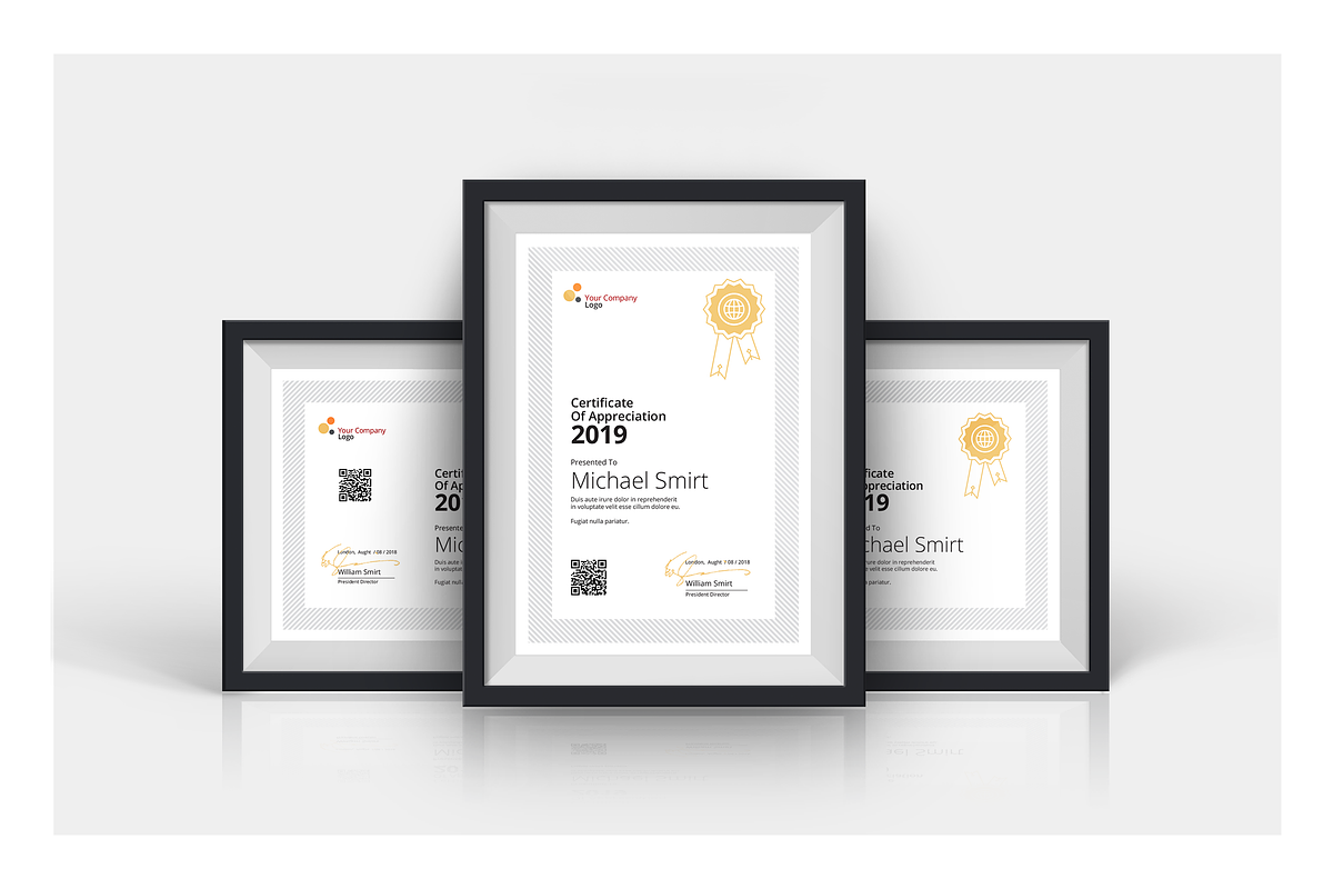 Clean Certificates, a Stationery Template by silukEight (Photo 1 of 7)