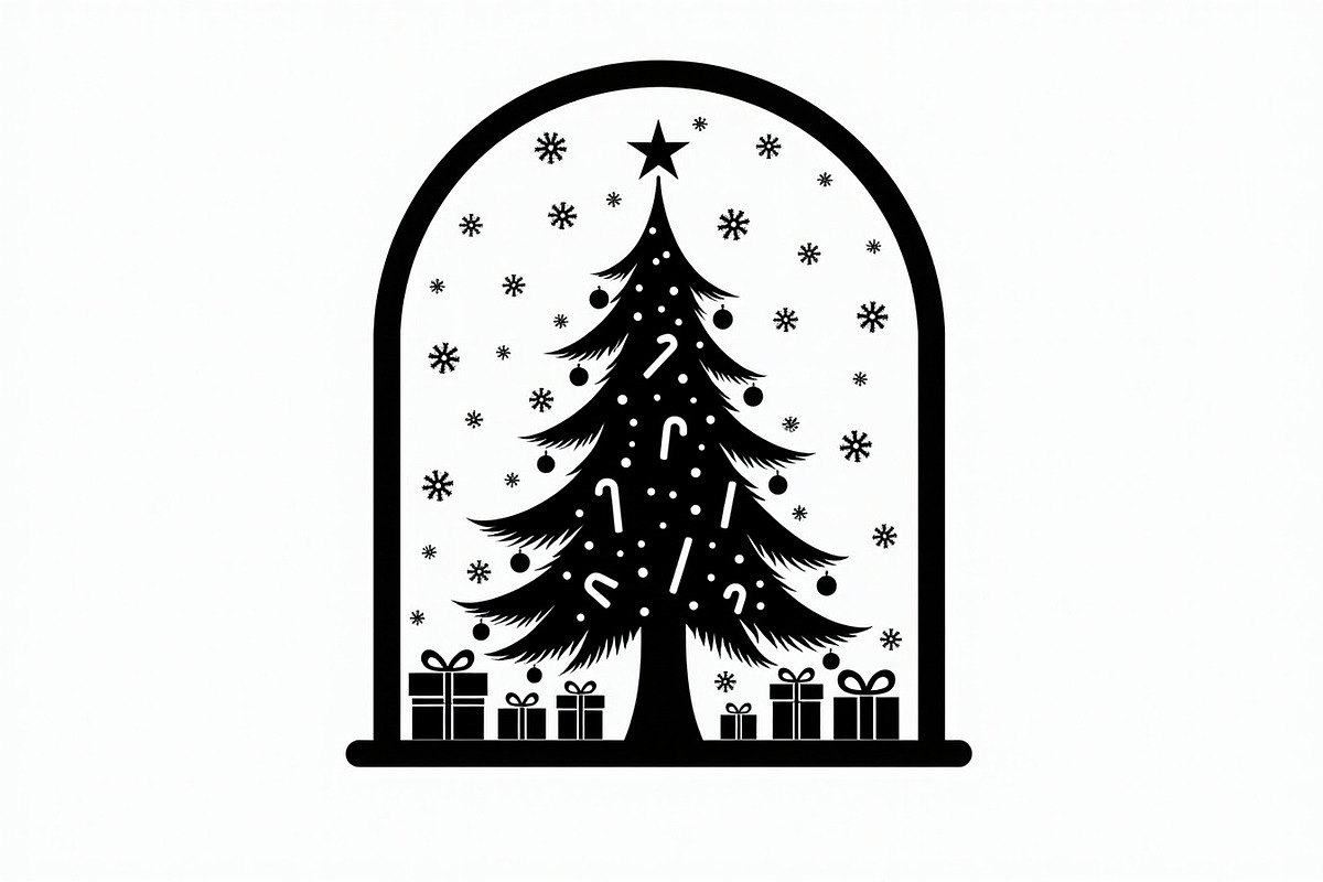 Festive Christmas Tree Silhouette Se, an Illustration by BIPLOB EXPERT (Photo 18 of 20)