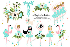 Magic Ballerina Dancer Clip Art