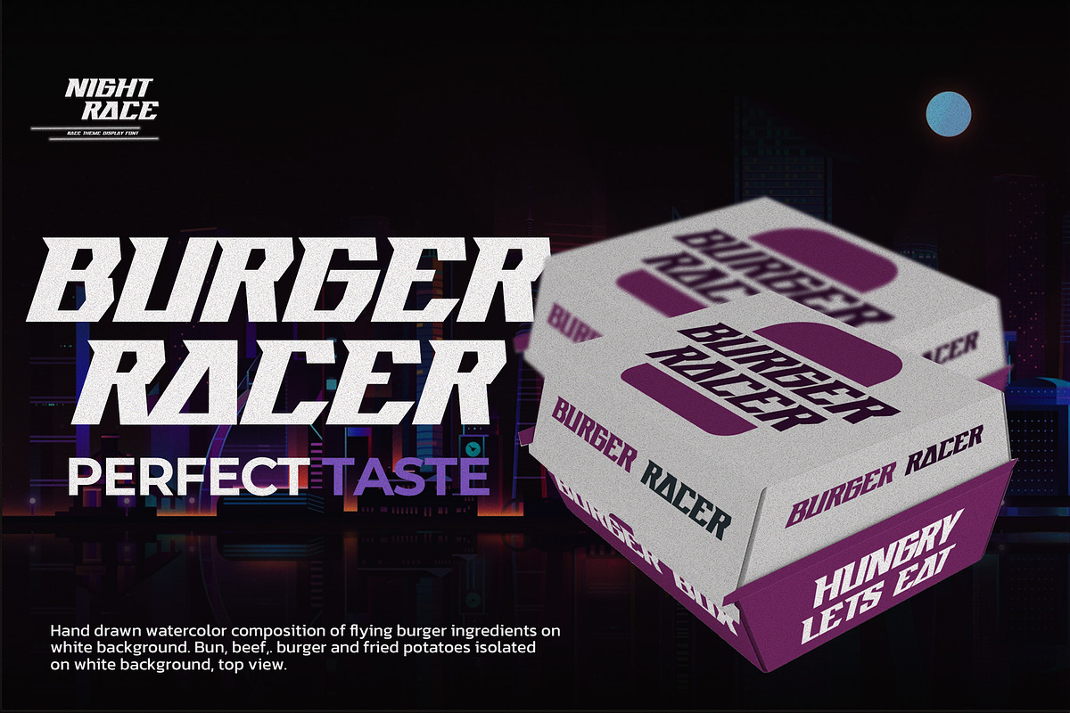 NIGHTRACE - Race Theme Display Font, a Font by Gassstype (Photo 4 of 8)