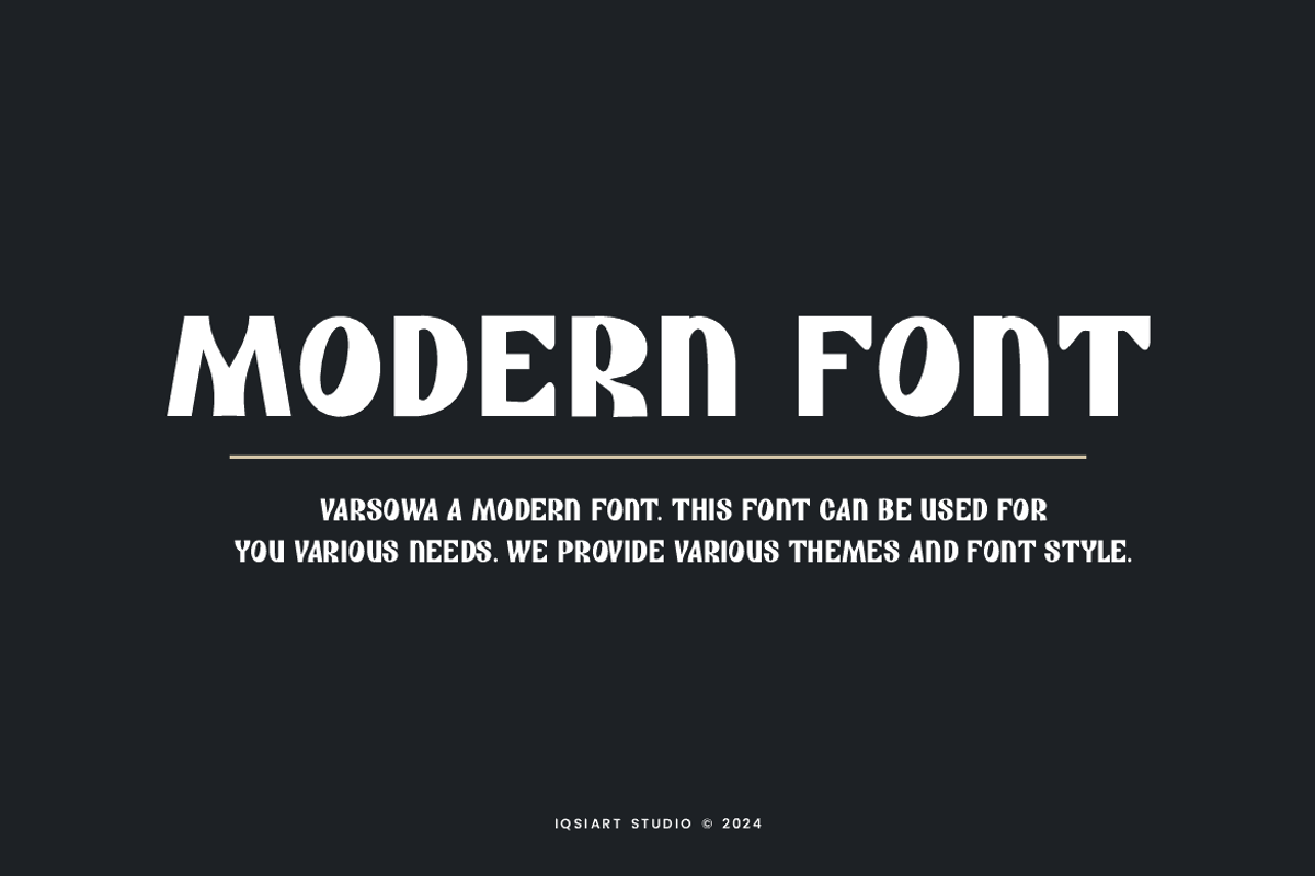Varsowa - Modern Sans Font, a Sans Serif Font by Iqsiart Studio (Photo 2 of 6)