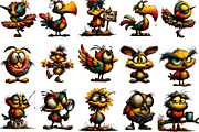 Quirky Funny Bird Clipart, an Illustration by Designking (Thumbnail 2 of 5)