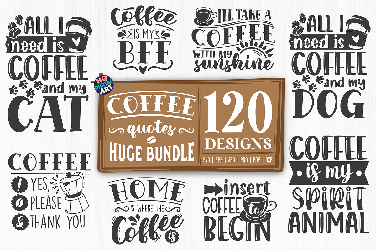 Huge Coffee SVG Bundle, a Food Illustration by HQDigitalArt (Photo 3 of 15)