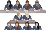 Study Beige Girls Clipart, a Person Illustration by GlamArtZhanna (Thumbnail 7 of 7)