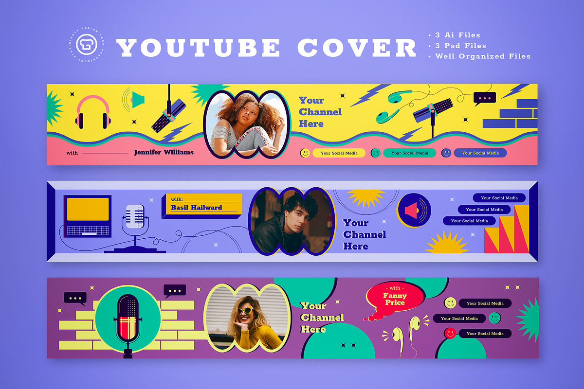 Podcast Youtube Cover, a Social Media Template by graphicook (Photo 2 of 3)