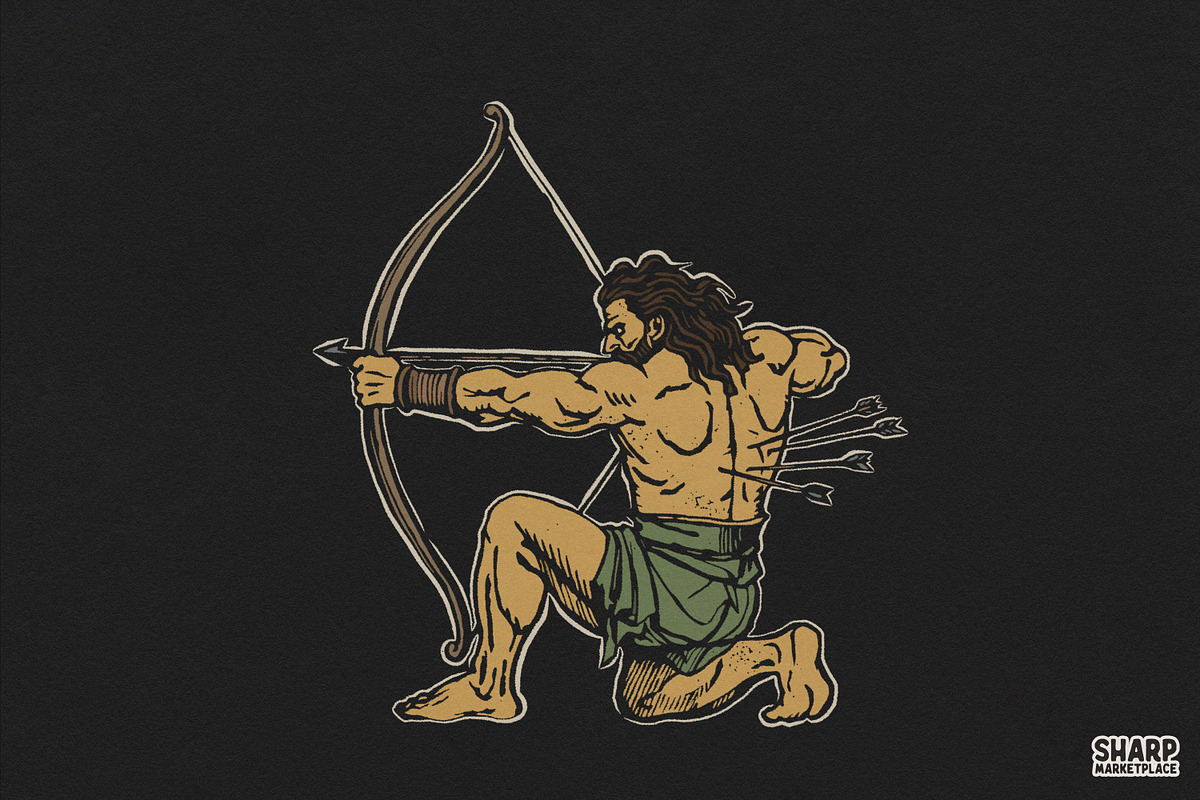 Vintage Warrior Archer With Arrows, an Object Graphic by SharpMarketplace (Photo 2 of 5)
