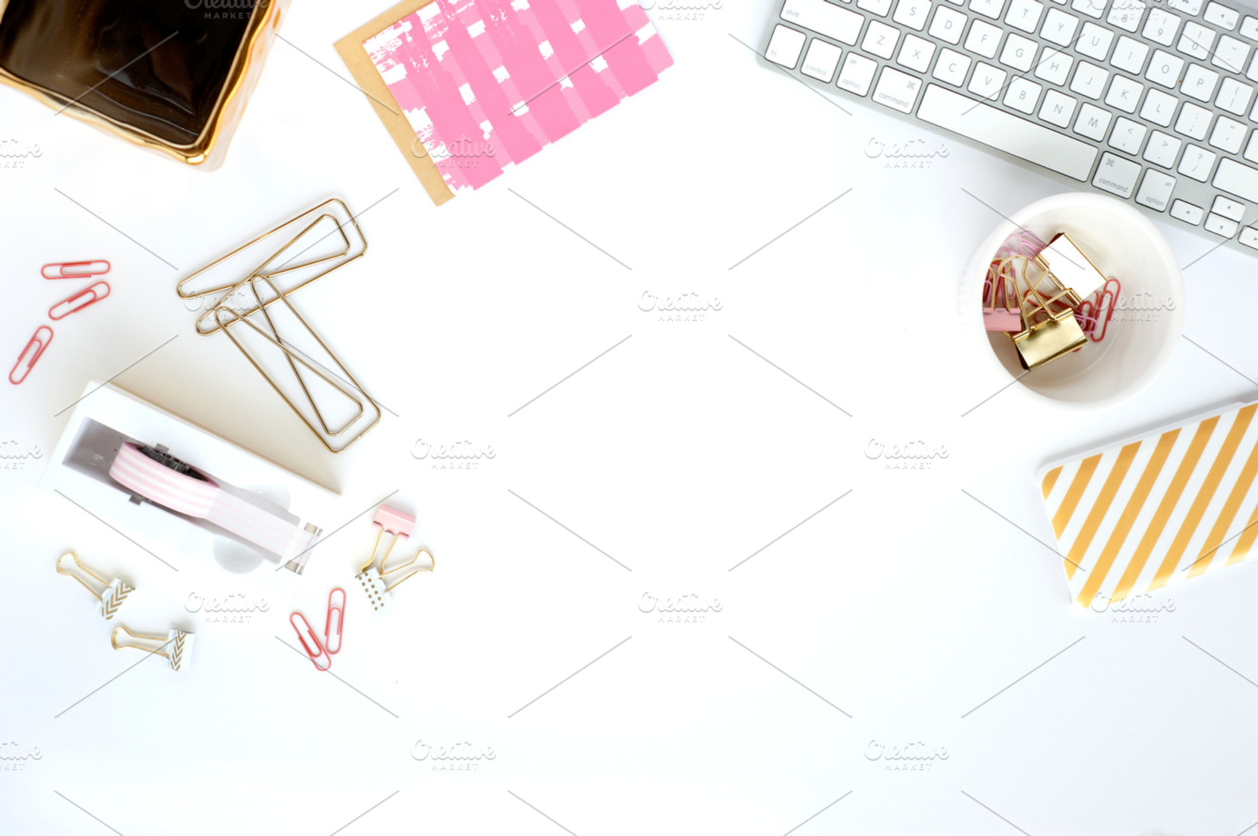 Pink & gold flatlay | stock image stock photo containing edit and stock, a Business Photo by Handmade Creative 