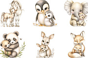 Mom and Baby Animals Clipart Bundle, an Animal Illustration by Designking (Thumbnail 2 of 5)