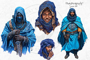 Berber Tuareg Man clipart set, a Person Illustration by ThatsDesignArt (Thumbnail 10 of 10)