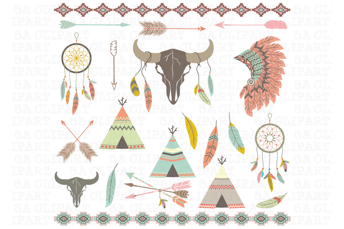 Tribal ClipArt, an Illustration by SA ClipArt