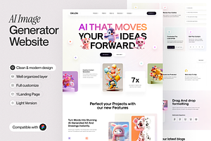 AI Image Generator Landing Page, a Templates & Theme by sajon.co