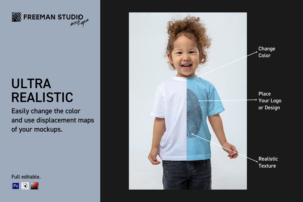 T-Shirt Mock-Up Set, a Shirt Mockup by Freeman Studio (Photo 4 of 15)