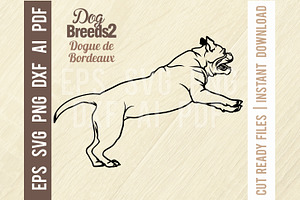 Dogue De Bordeaux - Jumping Dog SVG