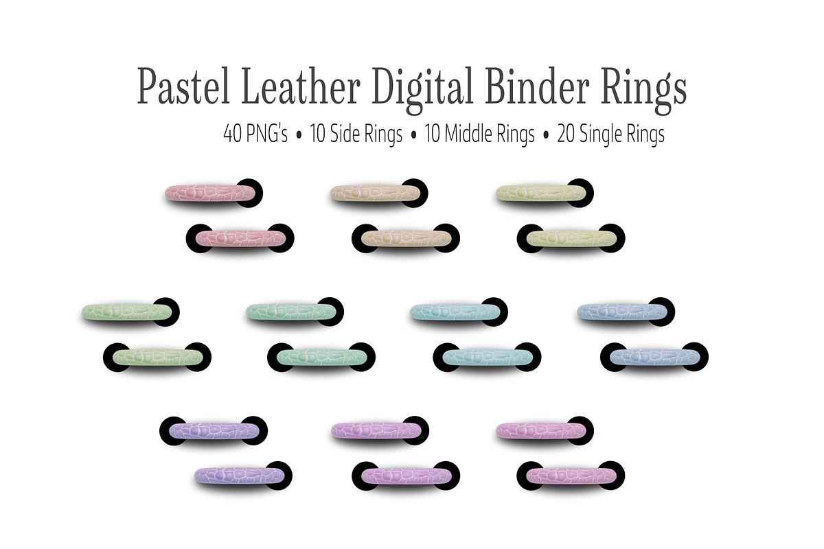 Pastel Leather Digital Binder Rings, an Object Graphic by 3PointsCreative (Photo 1 of 7)