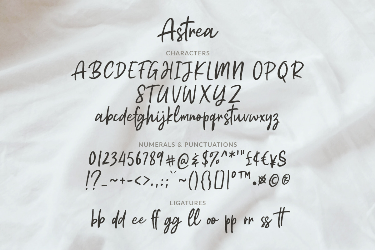 Astrea - Handwritten Font, a Script Font by Weape Studio (Photo 11 of 11)