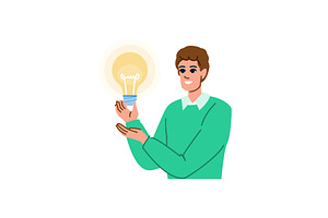 Businessman holding light bulb, a Finance Illustration by pikepicture