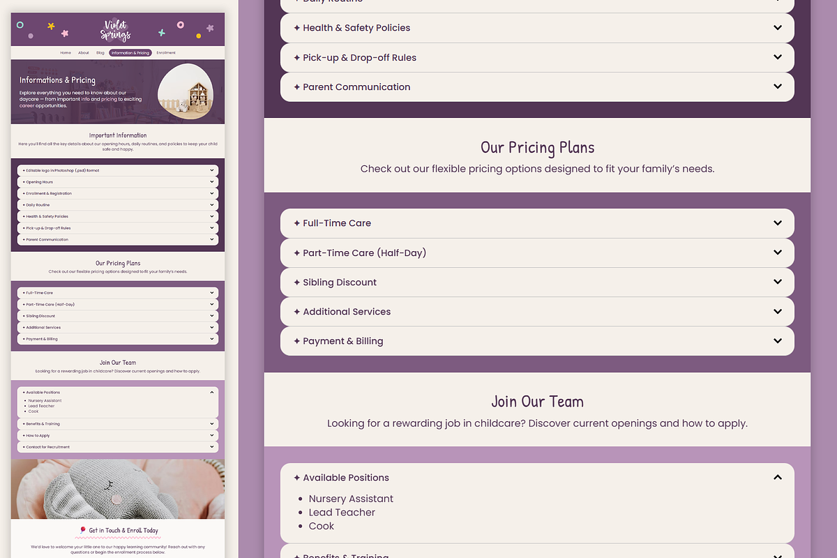 Nursery and Preschool Website preview 5