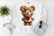 Faux Yarn Valentine's Day Teddy Bear, an Illustration by Craft Nest (Thumbnail 3 of 5)