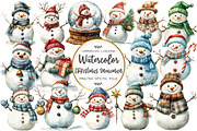 Christmas Snowman Clipart, an Illustration by OK Design (Thumbnail 1 of 5)