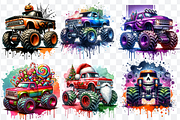 Monster Trucks Sublimation Bundle, a Decorative Illustration by Bubble Pixel (Thumbnail 2 of 4)