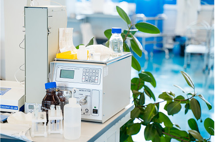 Laboratory equipment green flower