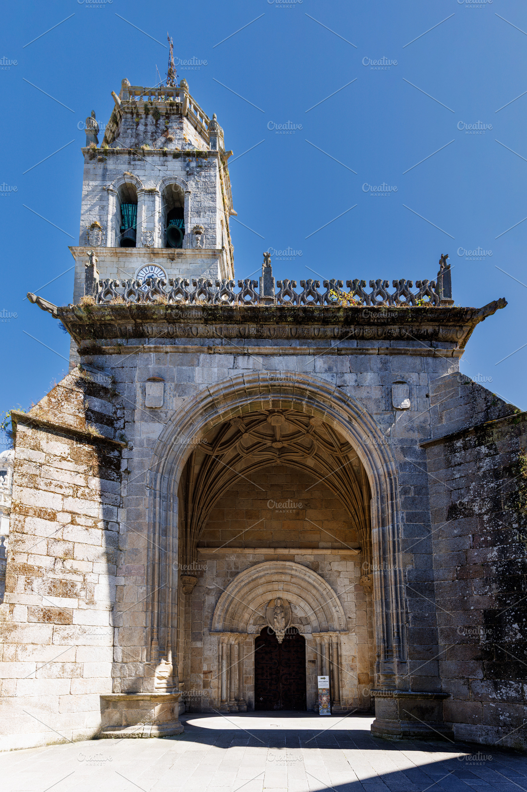North facade and historic Romanesque portal of Lugo Cathedral in Spain, an Architecture Photo by Bepslabor