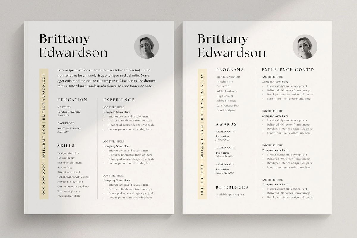 Creative Resume Template Canva, a Resume Template by frommakertomaker (Photo 2 of 8)