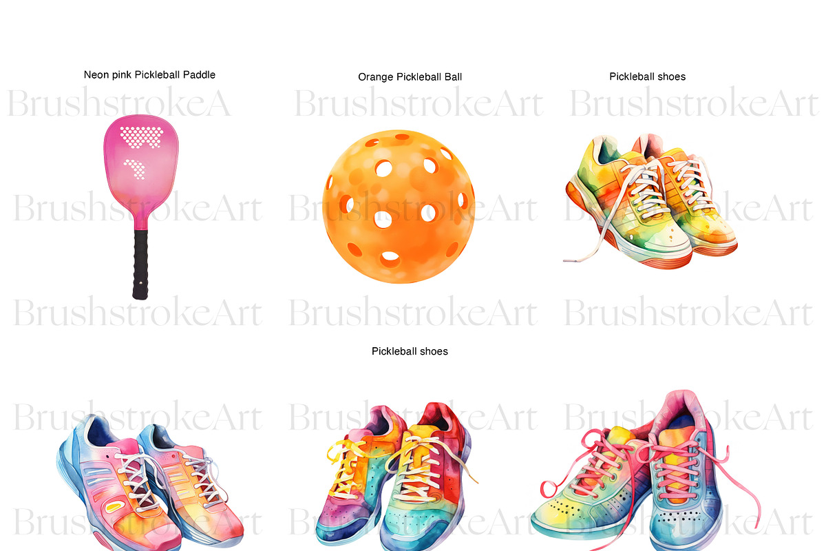 Pickleball Clipart, Pickleball PNG, a Sport Illustration by BrushstrokeArtGB (Photo 4 of 9)