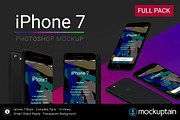 Iphone 7 Mockup Black Full Pack, an iPhone Mockup by mockuptain (Thumbnail 1 of 7)