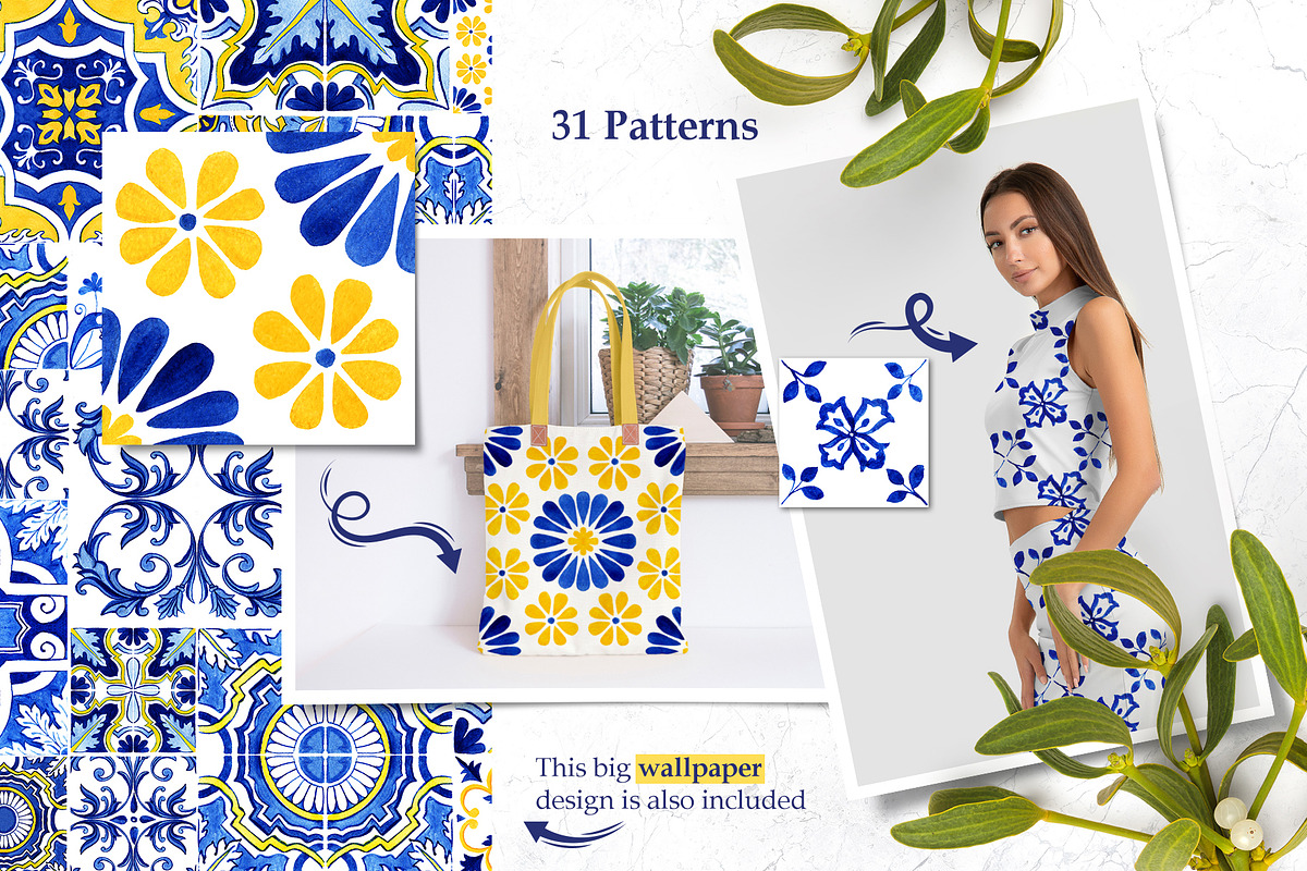 Portuguese Azulejos Tiles & Patterns, a Pattern Graphic by ilonitta (Photo 6 of 17)