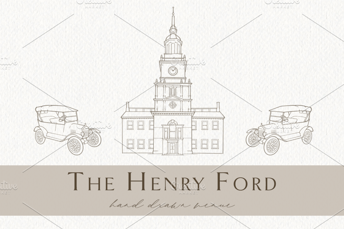 The Henry Ford Museum Drawing, an Object Graphic by Blushed Design