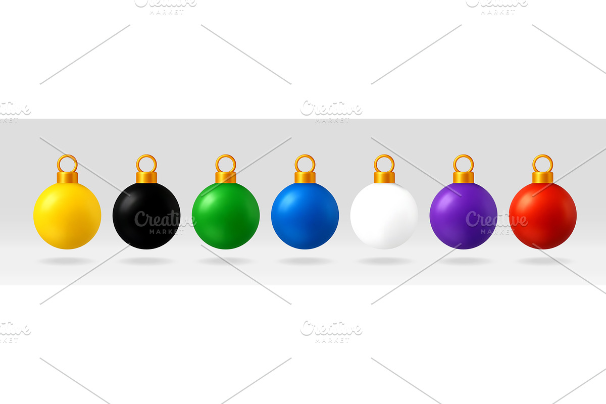Set of colorful 3d Christmas, an Object Illustration by Abscent