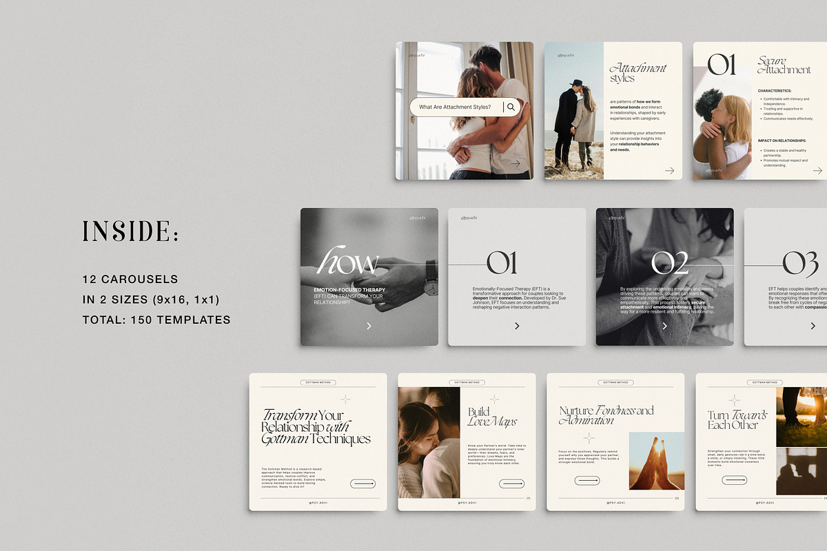 Mental Health Instagram Templates, a Social Media Template by Chewie Co (Photo 3 of 12)