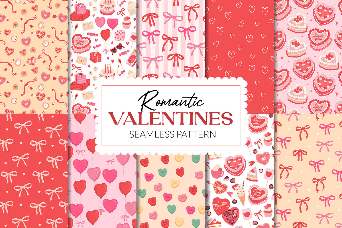 Sweet Romantic Valentine Pattern, a Pattern Graphic by CreativeChristiana (Photo 1 of 9)
