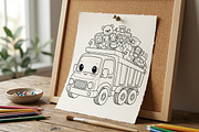 59 Truck Coloring Pages for Kids, a Transportation Illustration by ikarifq shop (Thumbnail 5 of 5)