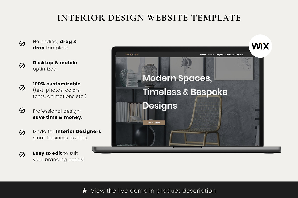 Wix Website for Interior Designers, a Wix Template by Sky Dore Design (Photo 3 of 11)