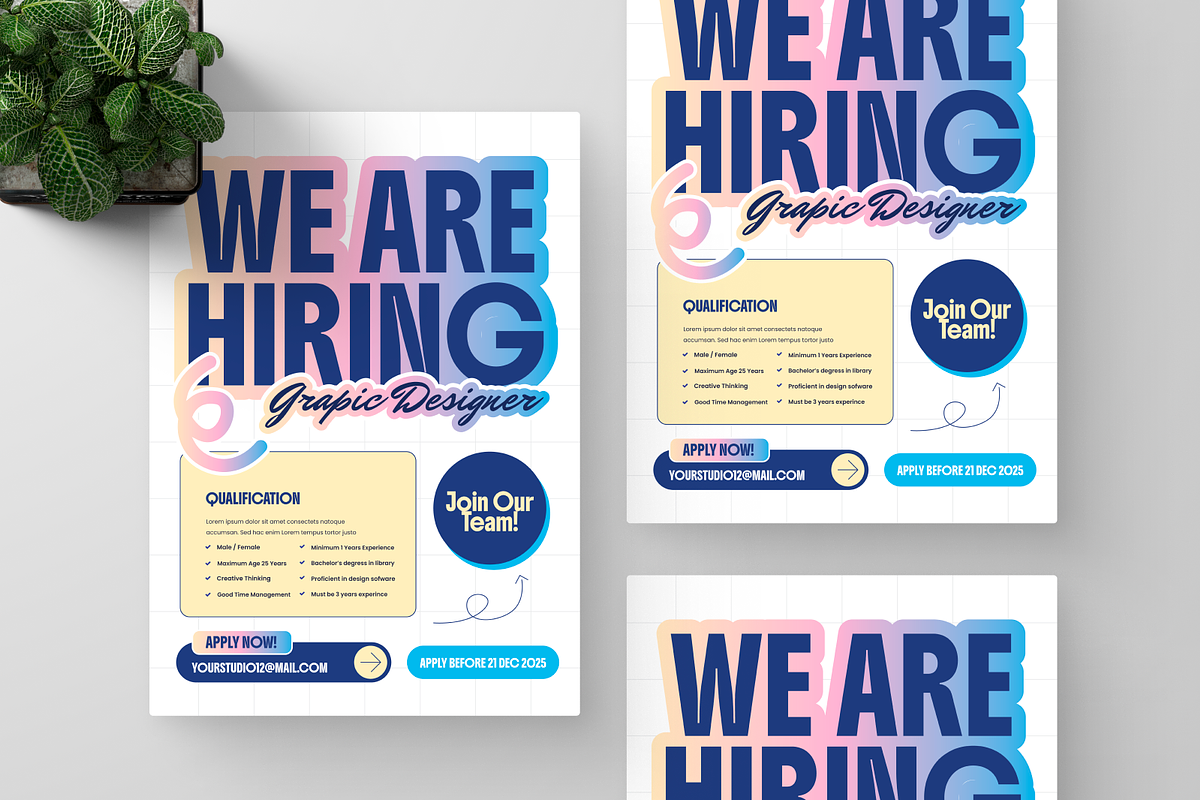 Job Hiring Graphic Designer Flyer preview 4