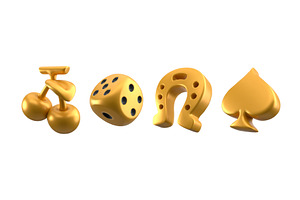 3D casino golden icon set, an Object Illustration by art PVP - market