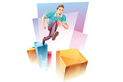 Jumping Up, an Illustration by LEKS illustrations (Thumbnail 1 of 4)