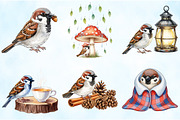Autumn Sparrows Bird Clipart Bundle, an Illustration by Craft Nest (Thumbnail 4 of 6)