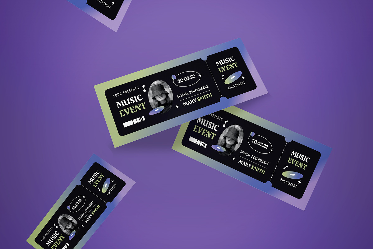 Music Event Ticket, a Card Template by graphicook (Photo 3 of 3)