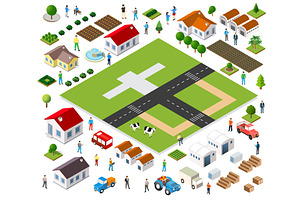 Farmers cultivating land and raising, an Object Illustration by AlexZeL